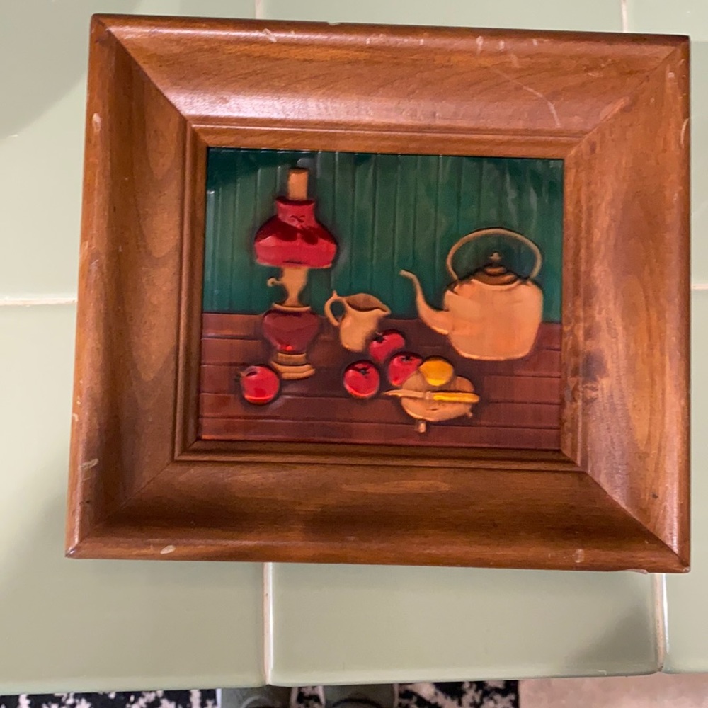 Mid Century copper art R. Dehl dings on frame one has dent in copper